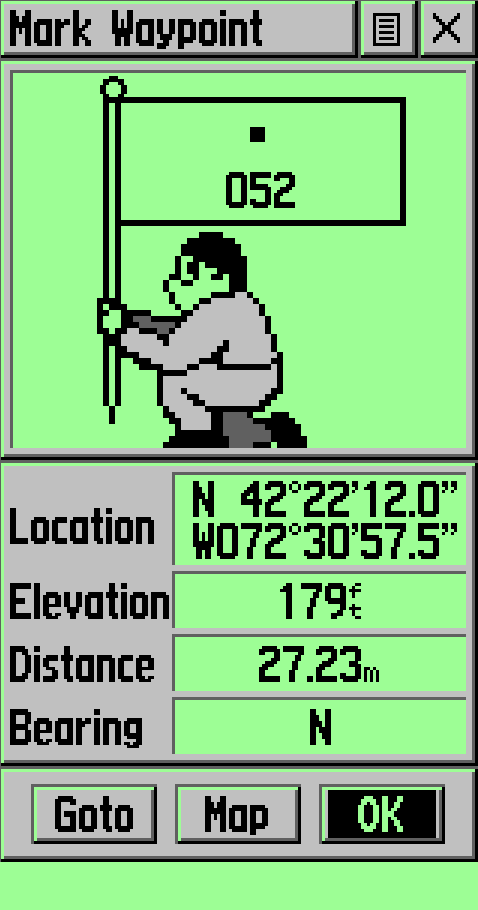 Garmin eTrex Legend Mark Waypoint Page