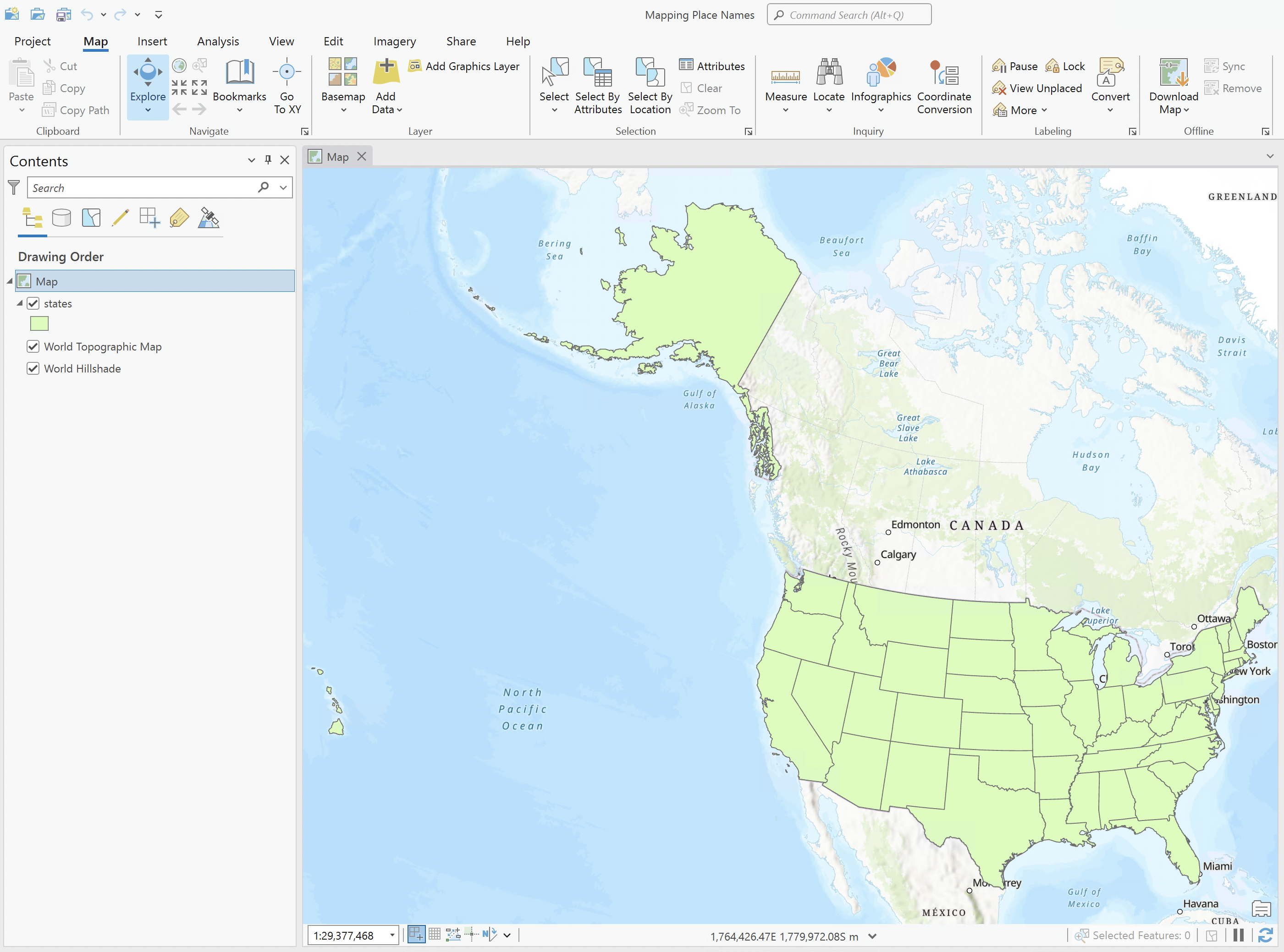 screenshot of states