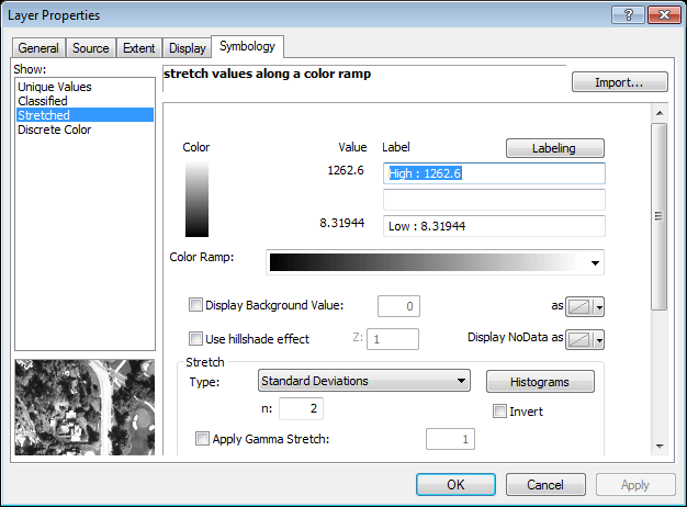 Layer Properties Dialog, Source Page