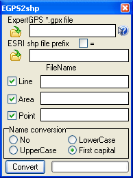 EGPS2shp Window